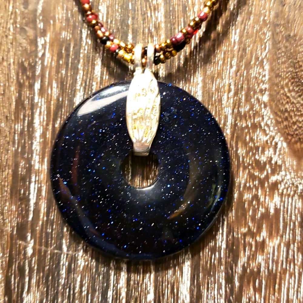 Dark Blue Goldstone Pendant